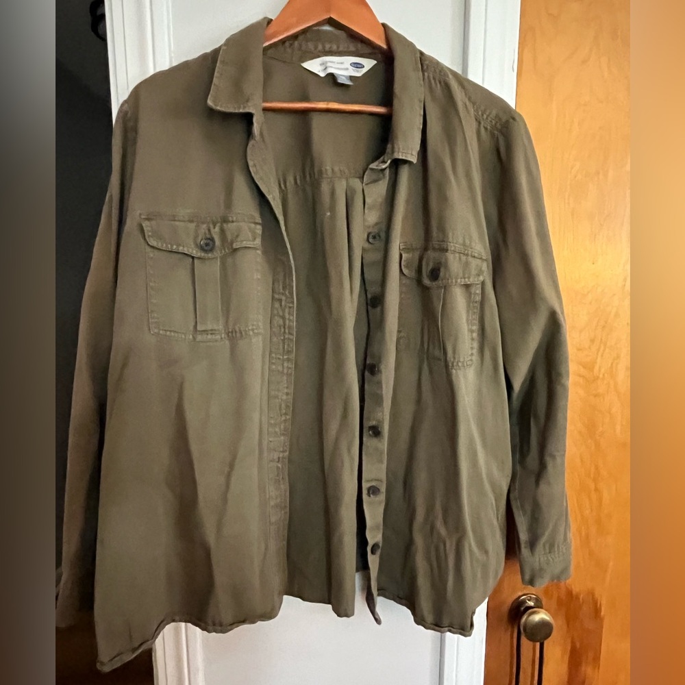 Old Navy The Classic Shirt XXL Green button up